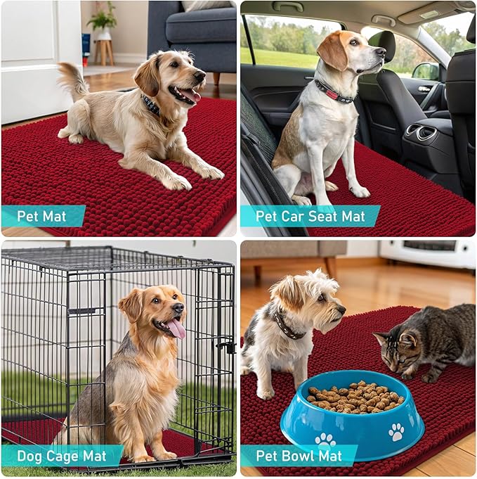 OLANLY Dog Door Mat for Muddy Paws 47x17, Absorbs Moisture and Dirt, Absorbent - Image 7
