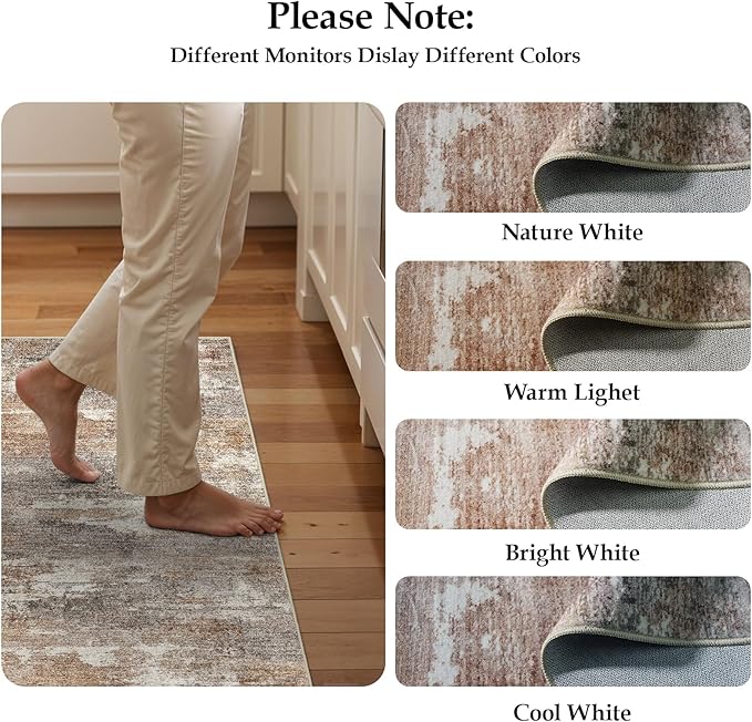 2x3 Washable Entryway Area Rug: Modern Abstract Small Runner Rug - Image 8