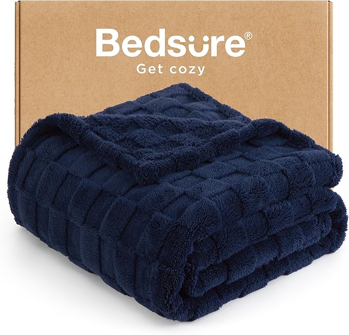 Bedsure GentleSoft Navy Throw Blanket by BEDSURE