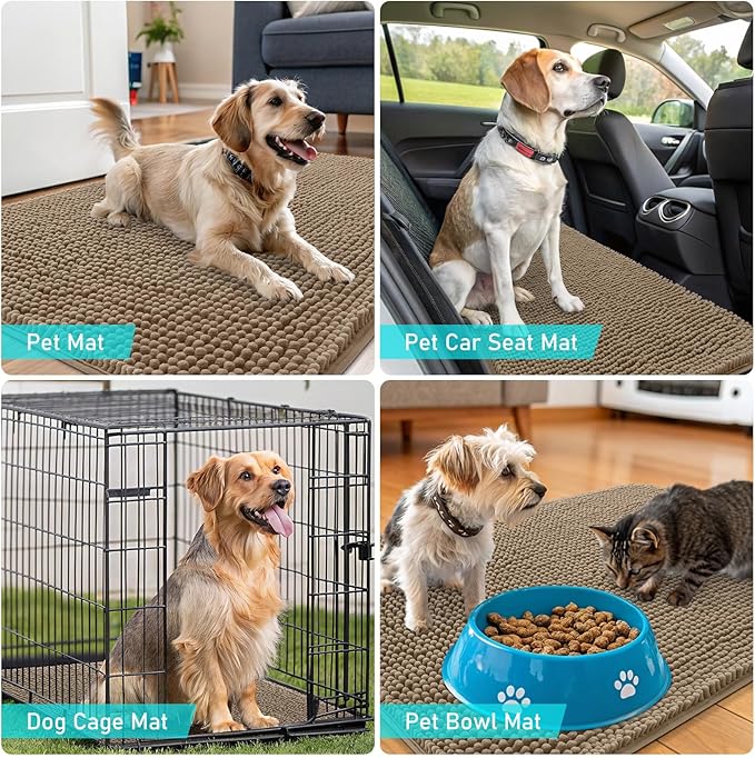OLANLY Dog Door Mat for Muddy Paws 45x27, Absorbs Moisture and Dirt, Absorbent - Image 7