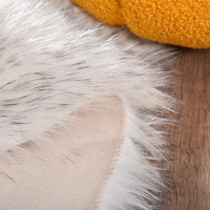 Goolela Sheepskin Area Rug 8x10 Fluffy Fuzzy Furry Carpet - Image 6