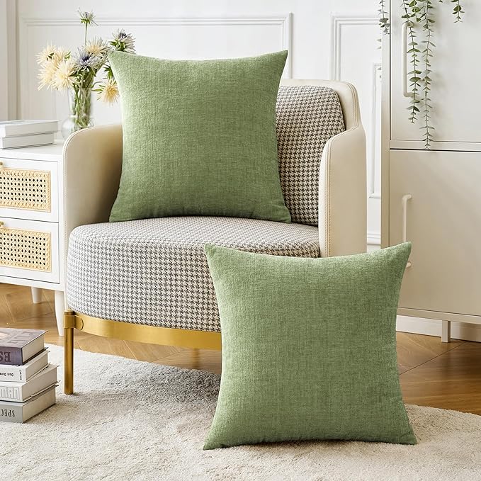 MIULEE Pack of 2 Couch Throw Pillow Covers 24x24 Inch Spring Soft Sage Green - Image 5