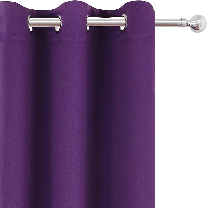 LEMOMO Purple Thermal Blackout Curtains/38 x 54 Inch/Set of 2 Panels Room - Image 7