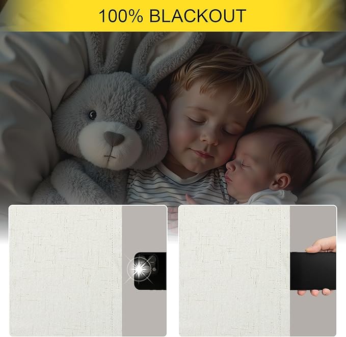100% Blackout Thermal Curtains 98 Length 2 Panels Set - Image 4