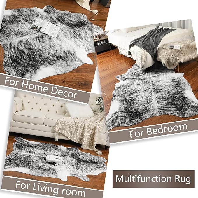 AROGAN Western Decor Faux Fur Cowhide Rug, 6 x 7 Feet Premium Animal Skin Cow - Image 7