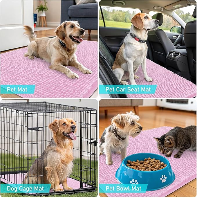 OLANLY Dog Door Mat for Muddy Paws 35x24, Absorbs Moisture and Dirt, Absorbent - Image 7
