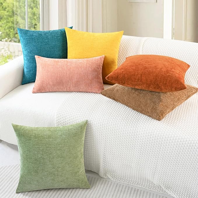CaliTime Fall Throw Pillow Covers Decorative 16 X 16 Inches Pack of 2 Cozy - Image 4