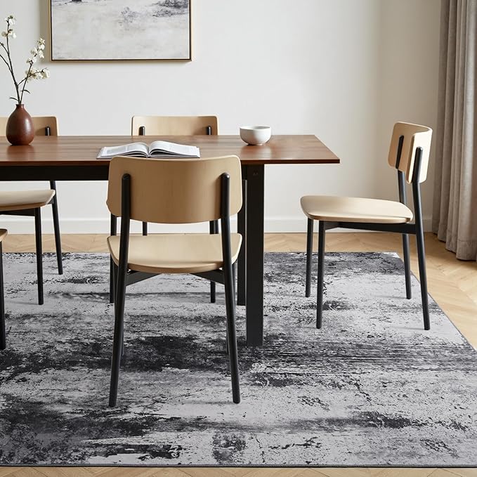 Toneed Abstract Area Rug Modern Washable Rug Soft Non Slip Rug Low Pile - Image 3