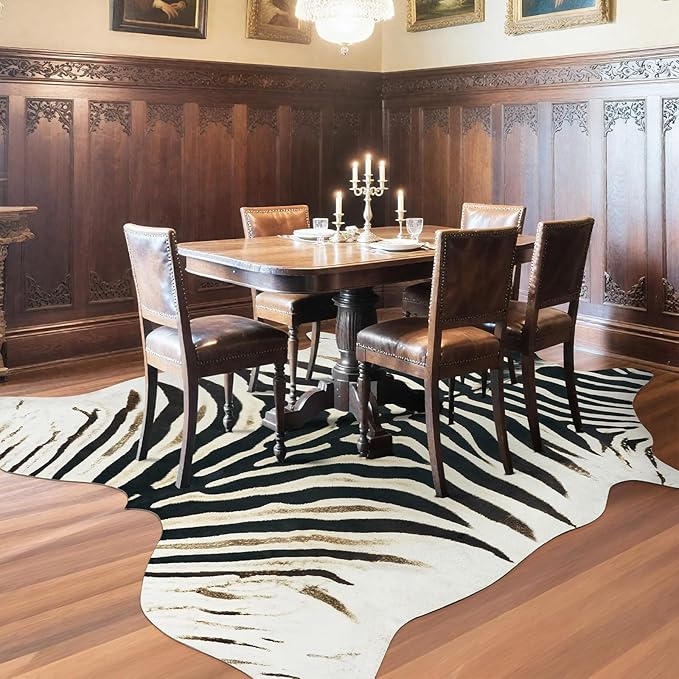 AROGAN Western Faux Fur Zebra Rug, 8 x 10 Feet Premium Animal Skin Print Rug - Image 6