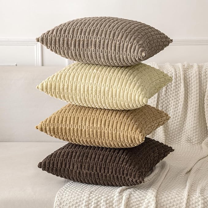 MIULEE Pack of 2 Corduroy Decorative Throw Pillow Covers 16x16 Inch Soft Boho - Image 8