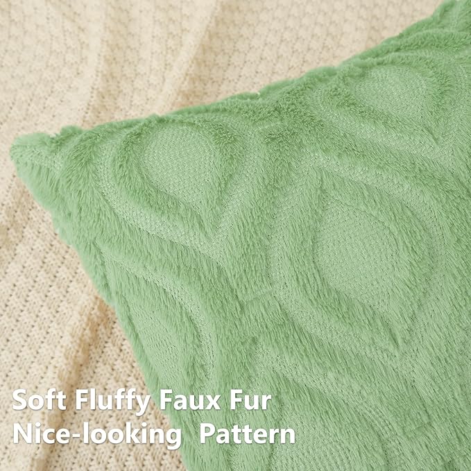 decorUhome Summer Throw Pillow Covers 12x20 Inch Set of 2, Soft Plush Faux Wool - Image 2
