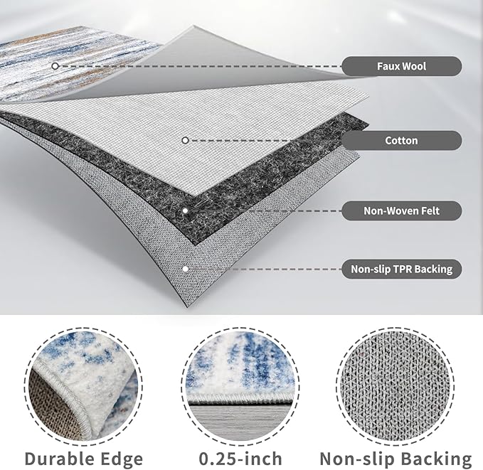 4x12 Runner Rug for Wide Hallway: Long Washable Runners for Entryway Living - Image 4