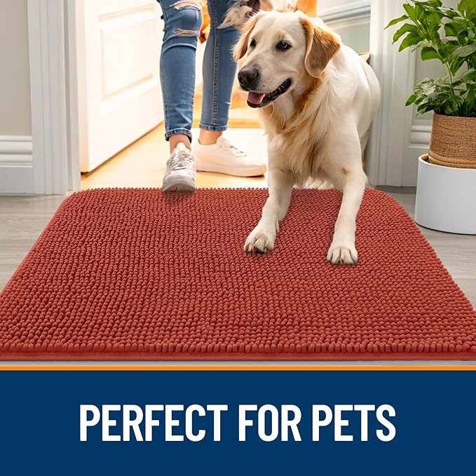 OLANLY Dog Door Mat for Muddy Paws 40x24, Absorbs Moisture and Dirt, Absorbent - Image 6