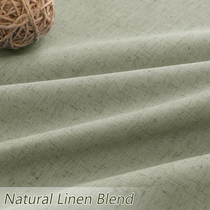 Sage Green 100% Blackout Curtains 45 Inch Length 2 Panels Set - Image 3