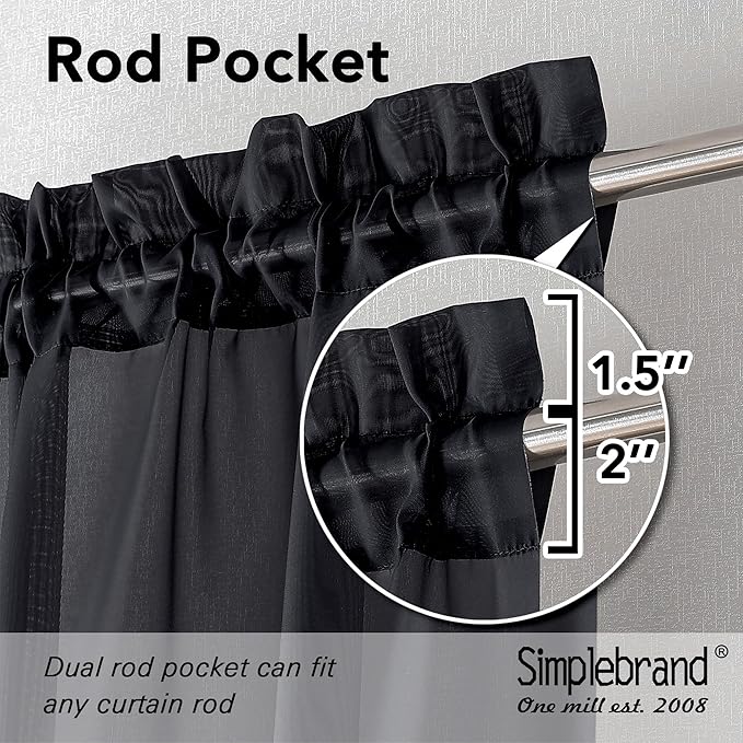 Simplebrand Black Tier Curtains - Image 2