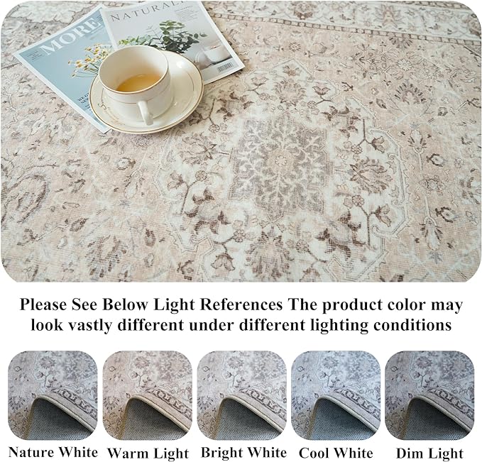 5x7 Living Room Area Rugs: Washable Non-Slip Stain Resistant Rug - Image 4