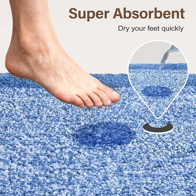 Bathroom Rugs 30x20 Non Slip Washable, Soft Absorbent Quick Dry Mats - Image 7