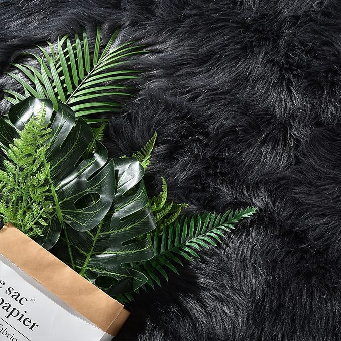 Latepis Dark Grey Rugs 6x8 Area Living Room Faux Sheepskin Fur Rug - Image 5