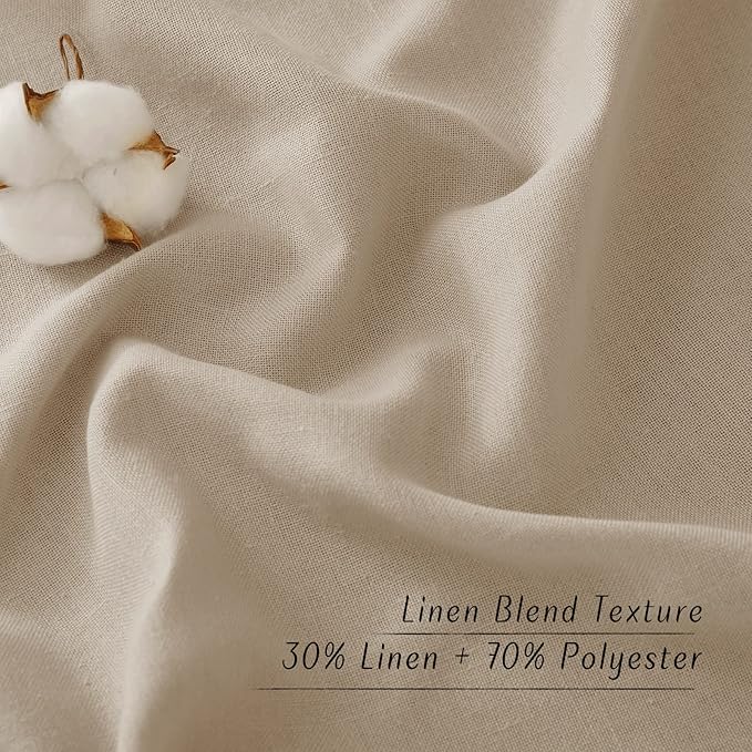 NICETOWN Flax Linen Taupe Window Curtains 63 inches Long, Grommet Linen Blend - Image 4