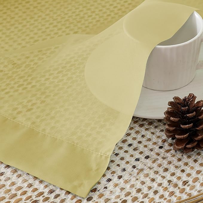 Aiyufeng Yellow Sheer Curtains 45 Inch Length 2 Panels Set, Light Filtering - Image 8