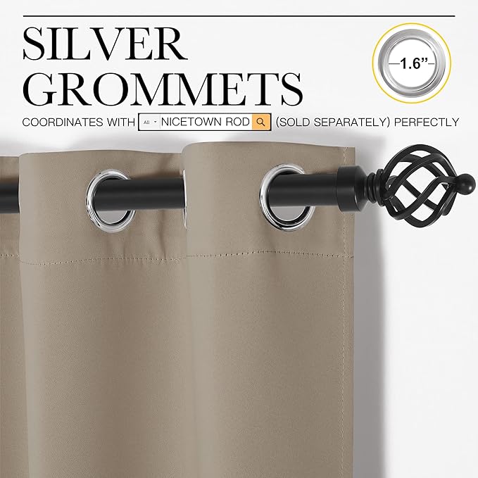 NICETOWN Room Darkening Draperies Window Curtain Panels, 2 Panels, W60 x L84 - Image 2