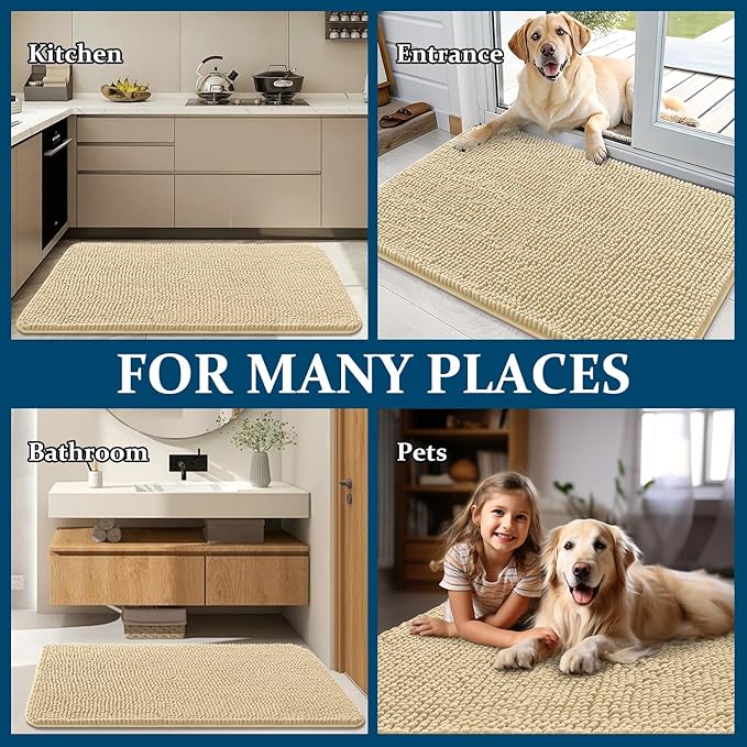 OLANLY Dog Door Mat for Muddy Paws 44x24, Absorbs Moisture and Dirt, Absorbent - Image 8