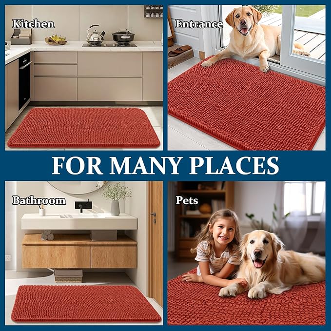 OLANLY Dog Door Mat for Muddy Paws 59x35, Absorbs Moisture and Dirt, Absorbent - Image 8