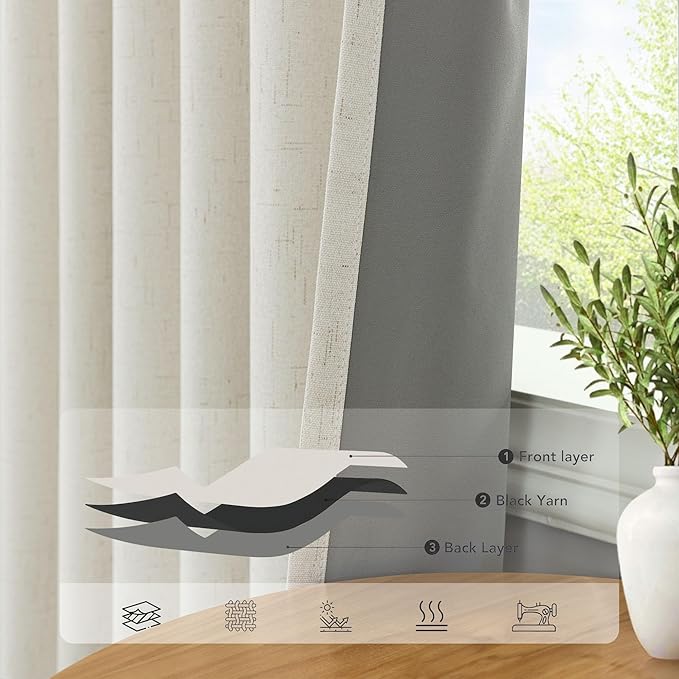 102 Inch Blackout Curtains Cream - Image 5