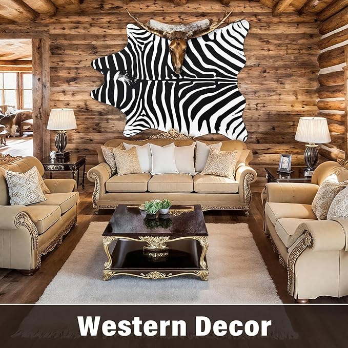 AROGAN Premium Faux Zebra Hide Rug 5.2 x 6.2 Feet, Sturdy and Large Size Bear - Image 8
