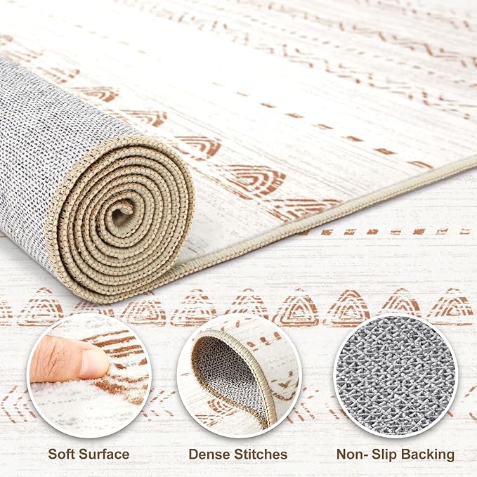 Nakagishi Area Rug Living Room Rugs: 8x11 Large Soft Machine Washable Boho - Image 3
