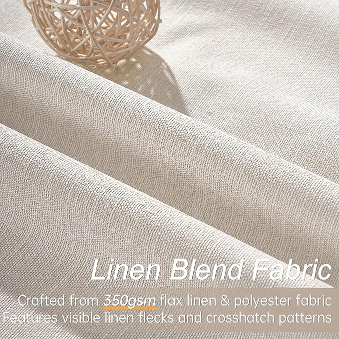 Topfinel 78 Inch Long Linen Blackout Curtains 2 Panels Set - Image 2