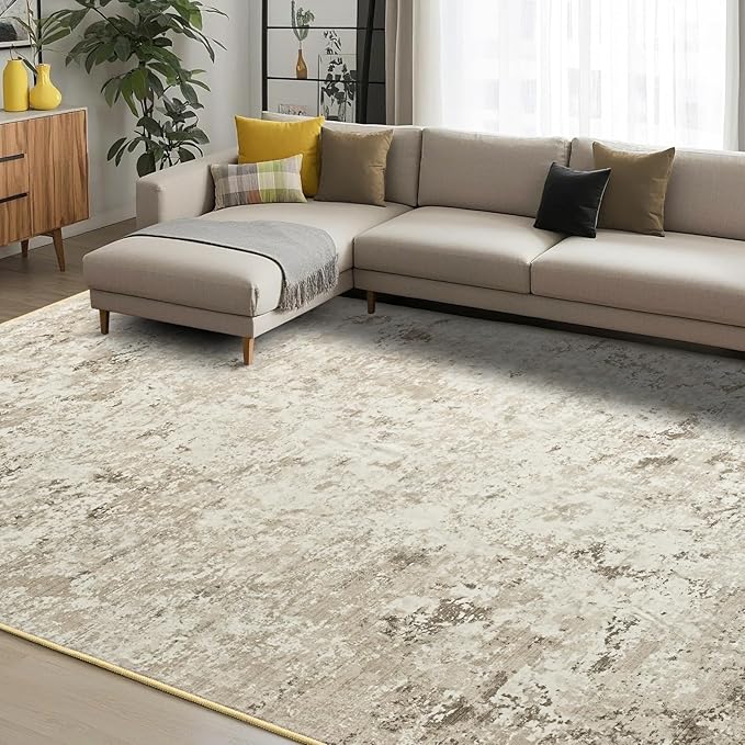 Toneed Abstract Area Rug 7x9 Modern Washable Rug Soft Non Slip Rug Low Pile - Image 2