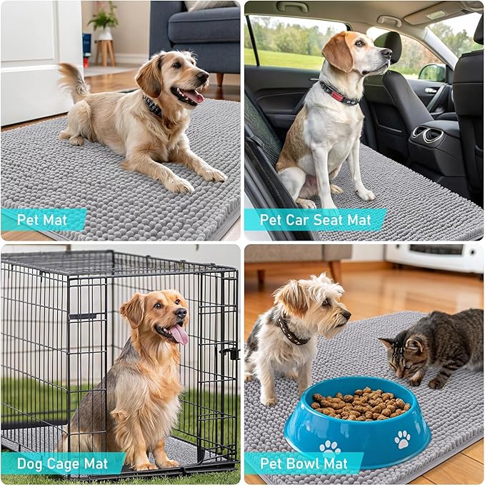 OLANLY Dog Door Mat for Muddy Paws 47x32, Absorbs Moisture and Dirt, Absorbent - Image 7