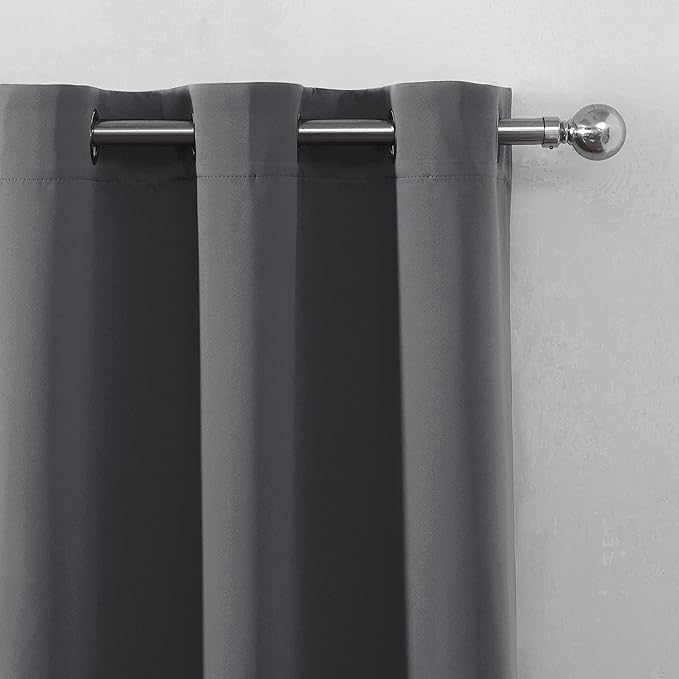 LEMOMO Frost Grey Thermal Blackout Curtains/42 x 95 Inch/Set of 2 Panels Room - Image 7