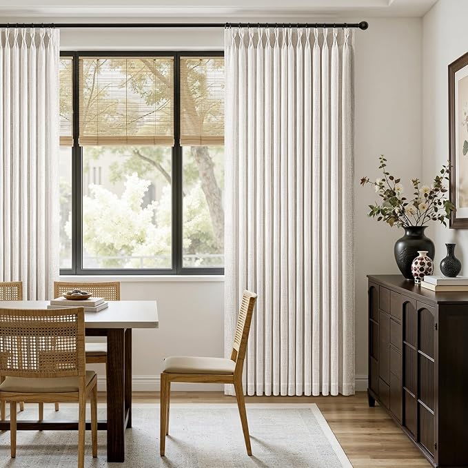 MIULEE Pinch Pleated Thick Linen Curtains 84 Inches Long 2 Panels - Image 5