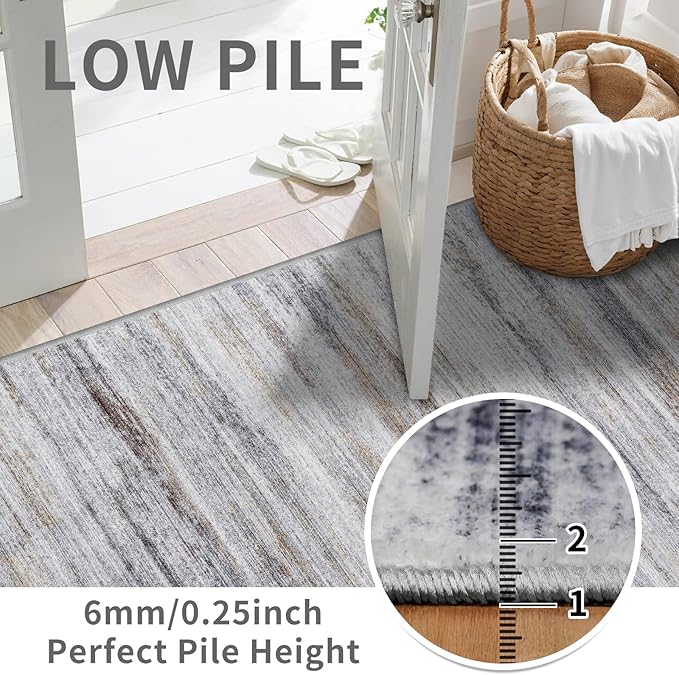 2x10 Washable Runner Rugs for Hallway: Easy-to-Clean Abstract Runners for - Image 3