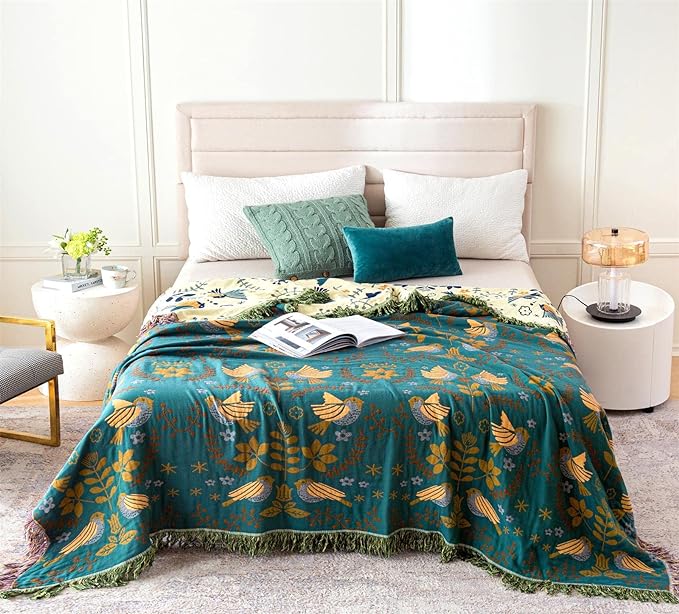 MSGKV Boho Throw Blanket 100% Cotton Blankets - Image 2