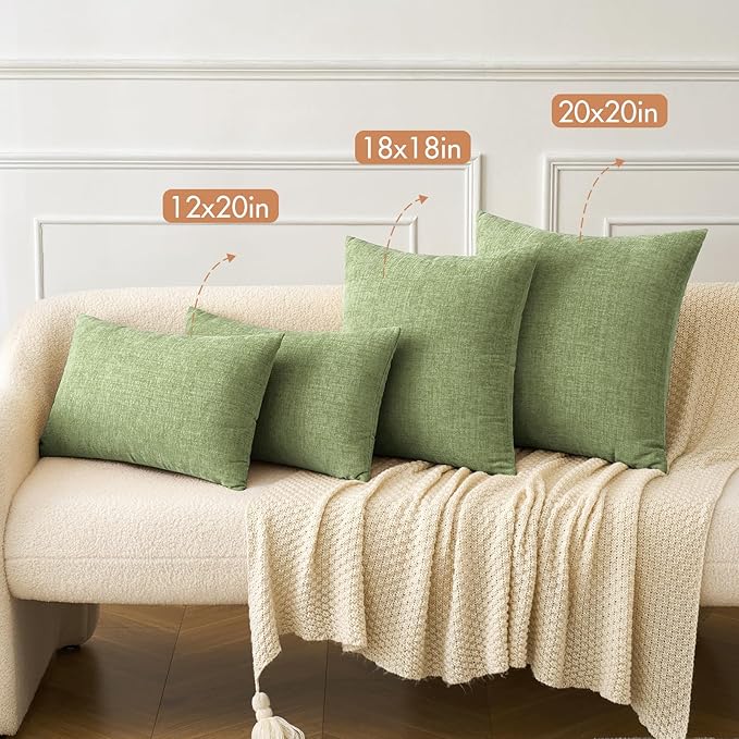 MIULEE Pack of 2 Couch Throw Pillow Covers 22x22 Inch Spring Soft Sage Green - Image 4