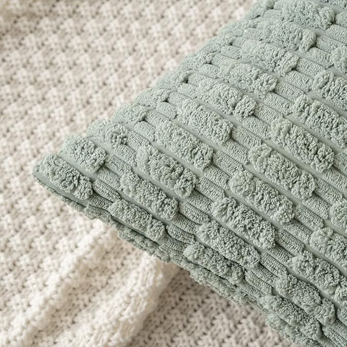 MIULEE Pack of 2 Spring Corduroy Decorative Euro Sham Throw Pillow Covers 24x24 - Image 2