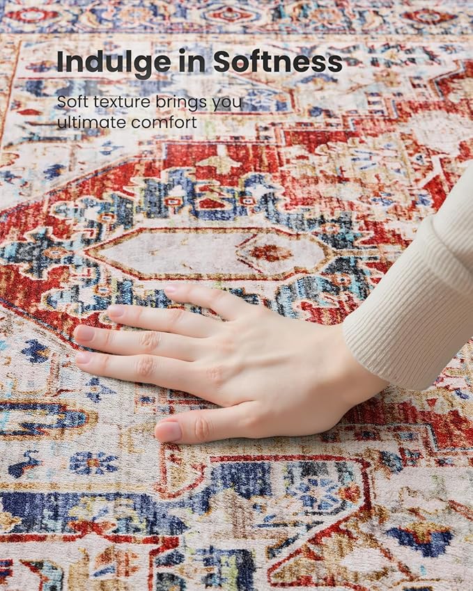 AMADA HOMEFURNISHING 8x10 Washable Area Rug, Low-Profile Large Area Rug - Image 6