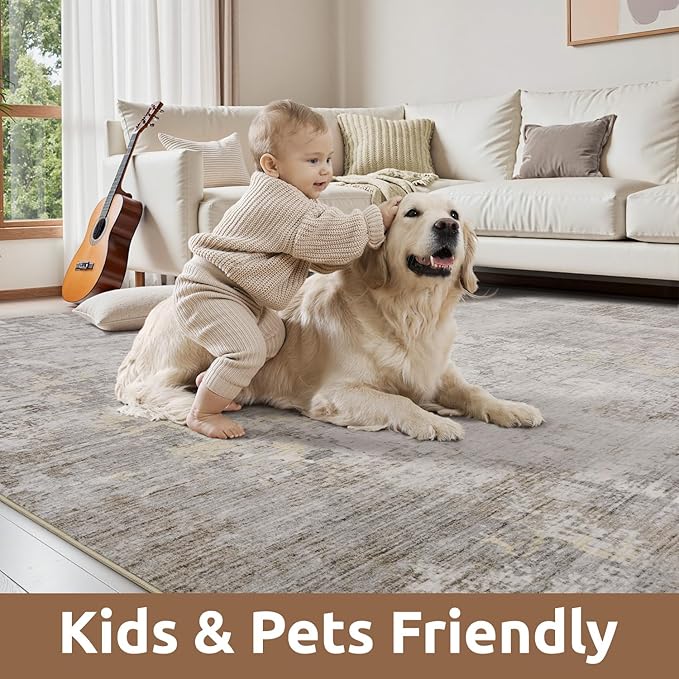 8 x 10 Area Rugs for Living Room, Machine Washable Non Slip Rug Ultra Soft Low - Image 5
