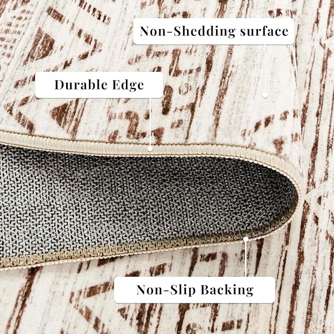 2x4 Washable Entryway Runner Rug: Moroccan Small Area Rug Soft Non Slip Door Mat - Image 6