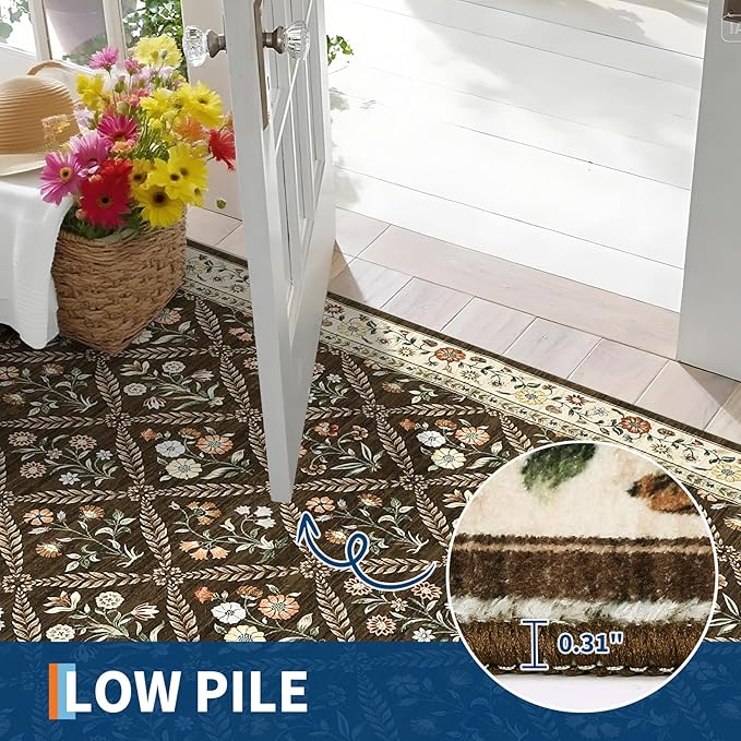 GarveeHome 8x10 Washable Large Living Room Rug Water Resistant Distressed - Image 5