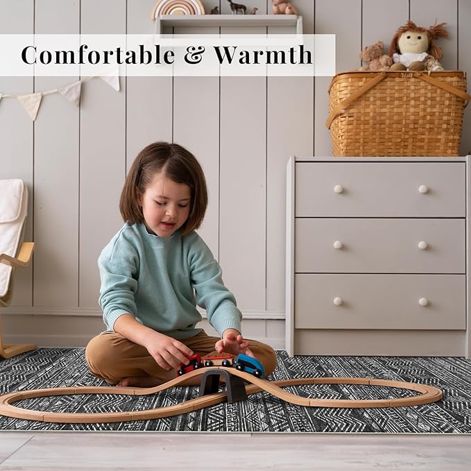2x4 Washable Entryway Runner Rug: Moroccan Small Area Rug Soft Non Slip Door Mat - Image 3