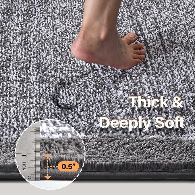 36x24 Large Bathroom Rugs Washable Non Slip, Soft Absorbent Quick Dry Mats - Image 5
