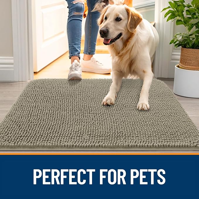 OLANLY Dog Door Mat for Muddy Paws 59x35, Absorbs Moisture and Dirt, Absorbent - Image 6