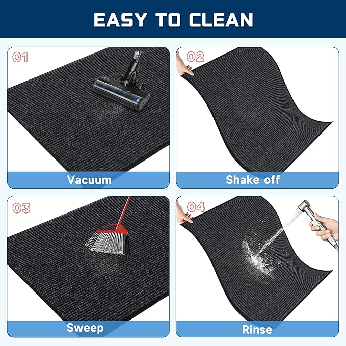 Front Door Mat, 4 x 2 Feet Indoor Outdoor Entrance Mat, Heavy Duty Commercial - Image 4