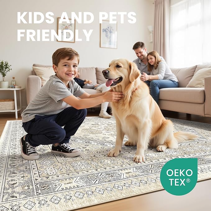 zesthome 7x9 Area Rug, Super Soft Washable Rugs - Image 7