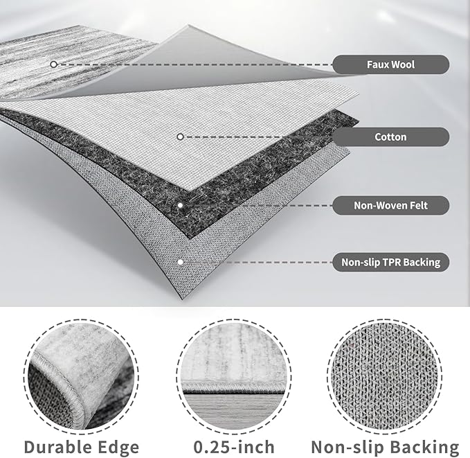 2'6''x10' Washable Runner Rugs for Hallway: Easy-to-Clean Abstract Runners for - Image 6
