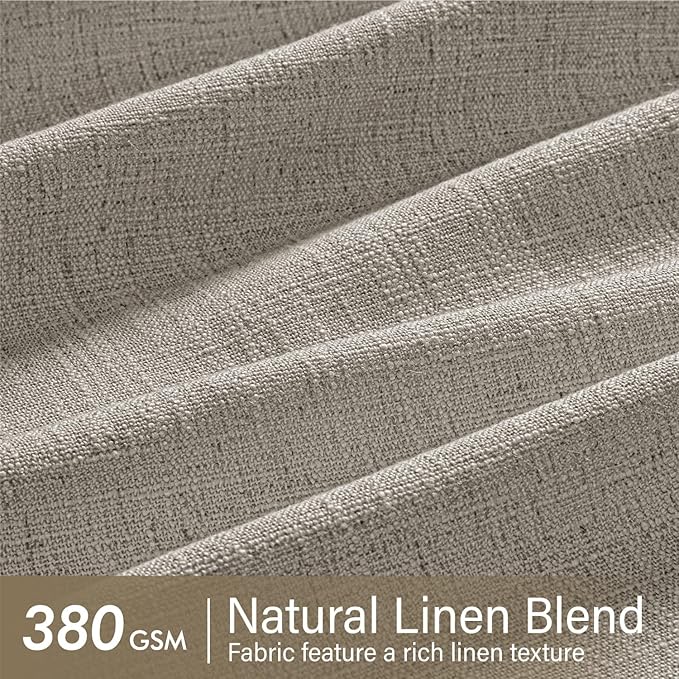 MIULEE Pinch Pleated Thick Linen Curtains 102 Inches Long 2 Panels - Image 4
